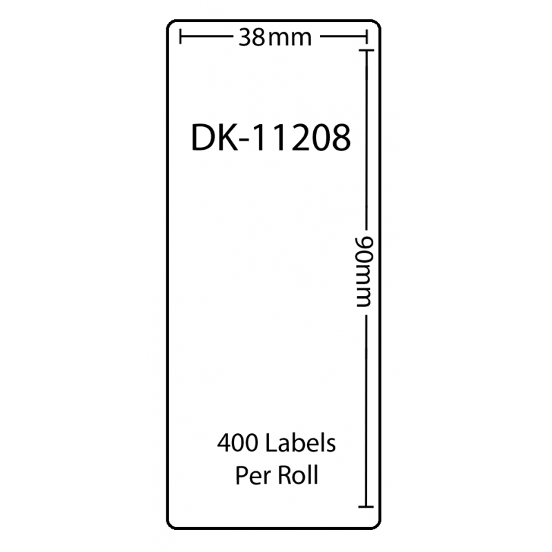 Compatible Brother White Address Labels DK-11208 29mm x 62mm (Pack Of 20)